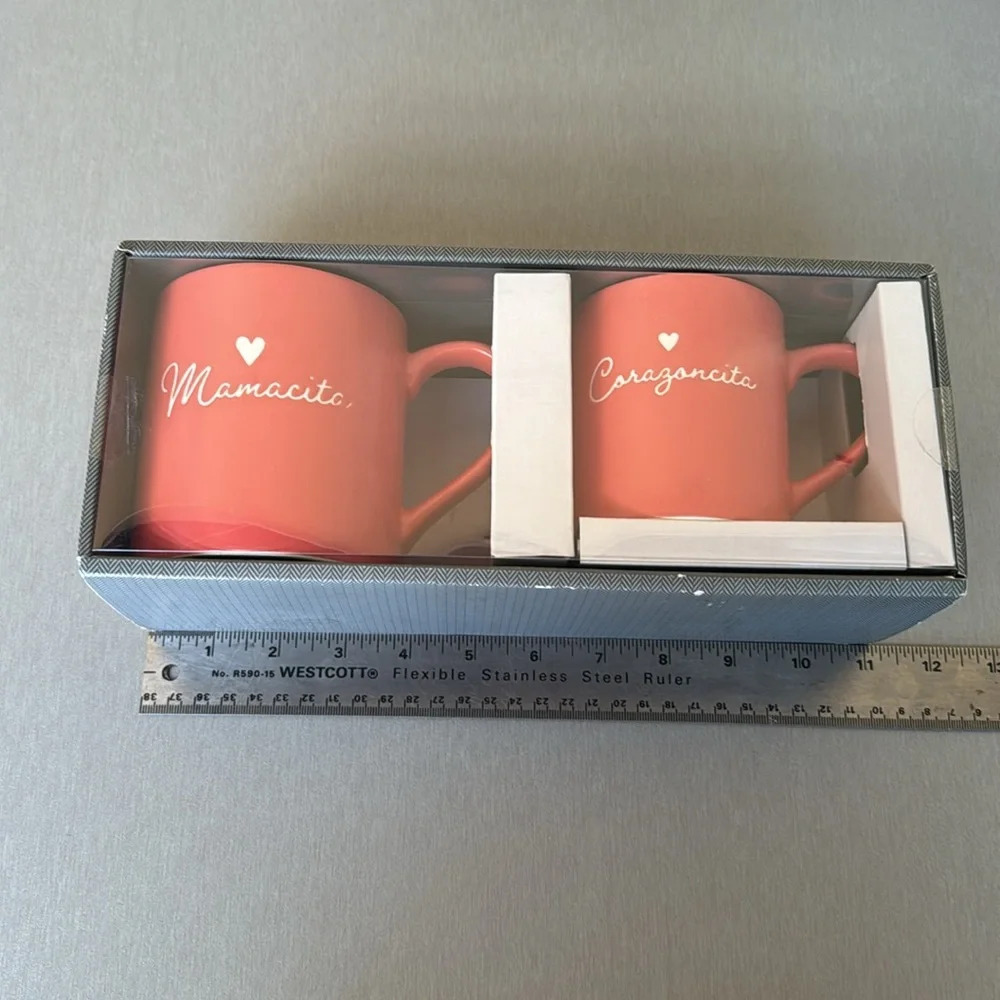 Threshold 2pk Mug Set Mamacita Corazoncita  Mom & Child Ceramic Cup. - Picture 4 of 4